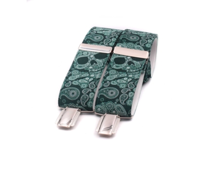 Suspensórios Unissexo El Mono Con Pajarita Feitos Extra Fortes Verde (largura 3.5 Cm E Comprimento Ajustável 125 / 3.5 Cm)