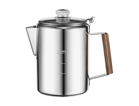 Coffee Percolators Stovetop For Camping, Percolator Coffee Pot Stainless Steel Coffee Maker Camping Outdoors Home 9 Cup Unabranded