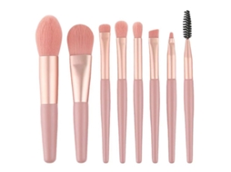 Conjunto de Pinceis de Maquiagem com Caixa, 8 Pinceis para Viagem, para Base, Blush e Sombra de Olhos