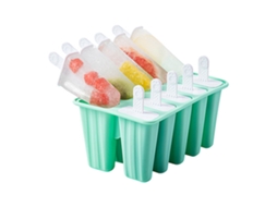 Eyf moldes de Picolé de Silicone 10 Compartimentos Antiaderente para Diy em Casa Verde