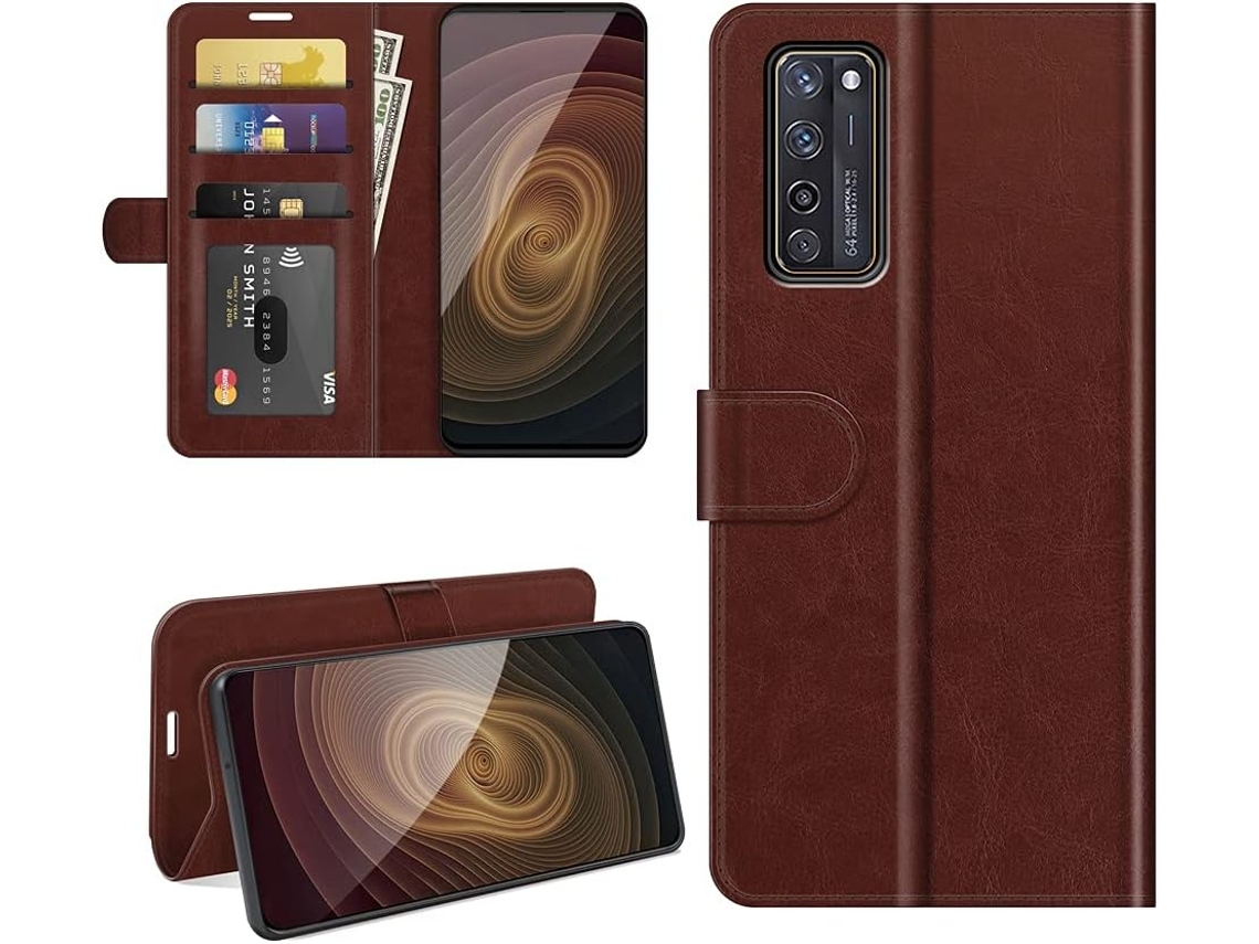 Capa Fólio Tipo para Realme Realme Q3 Pro Carnival Hongwe. Castanho1