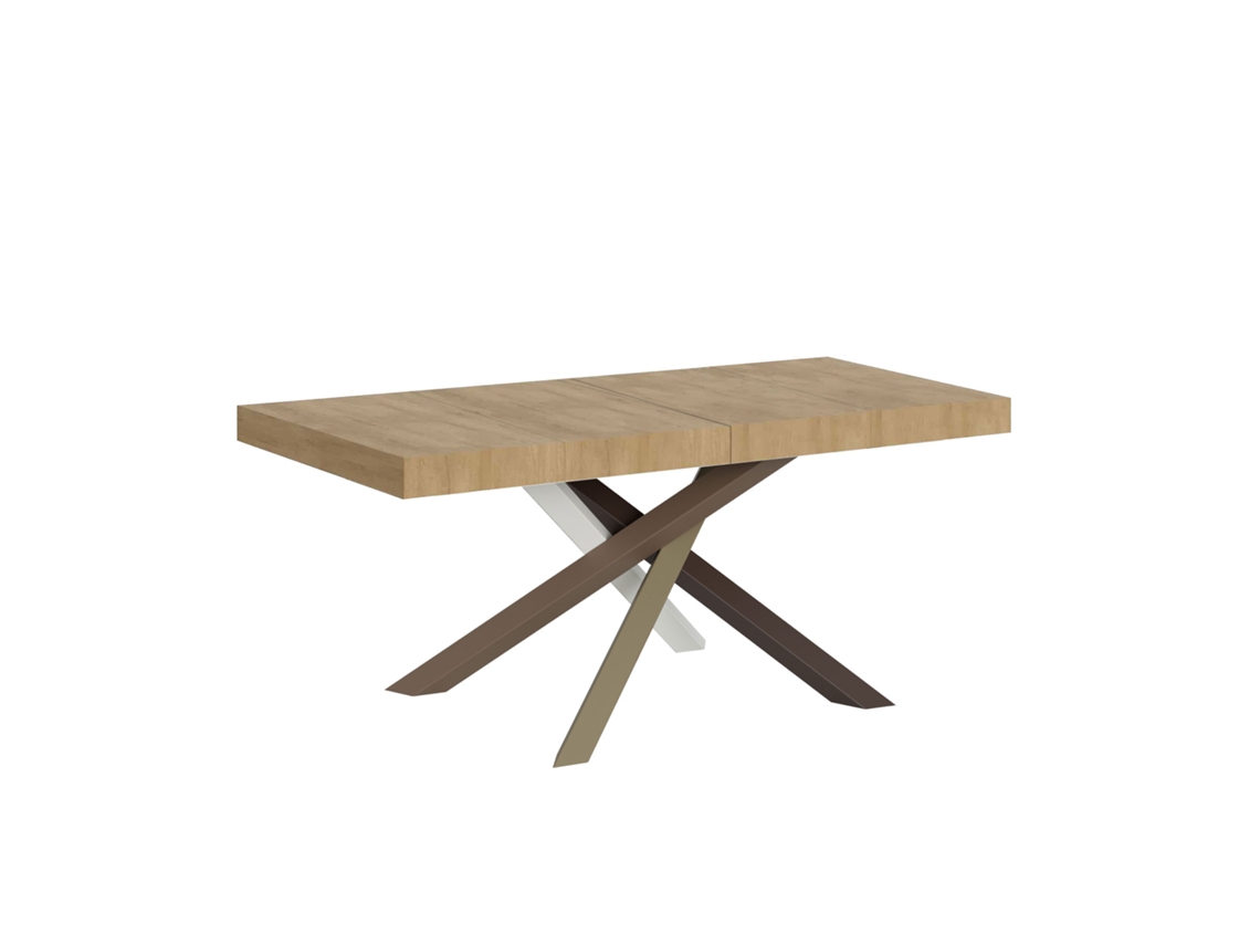 Mesa de Jantar Extensível 90X140/244 Cm Volantis Premium Carvalho Natural Quadro 4/C ITAMOBY