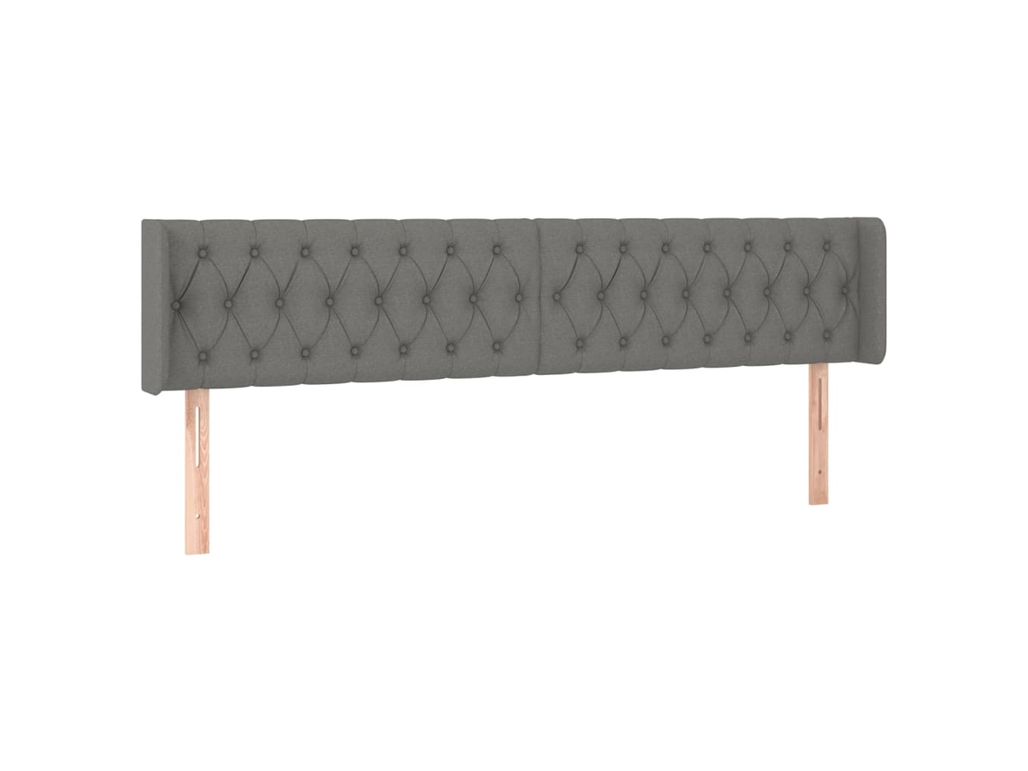 Cabeceira de Cama com Abas Tecido Cinzento Escuro MAISON EXCLUSIVE (203x16x78 cm)