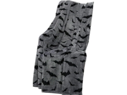Manta de Halloween Syjym Preta e Cinza Morcego em Veludo Macio Flanela Extra Grande Antipilling, Macio, Quen