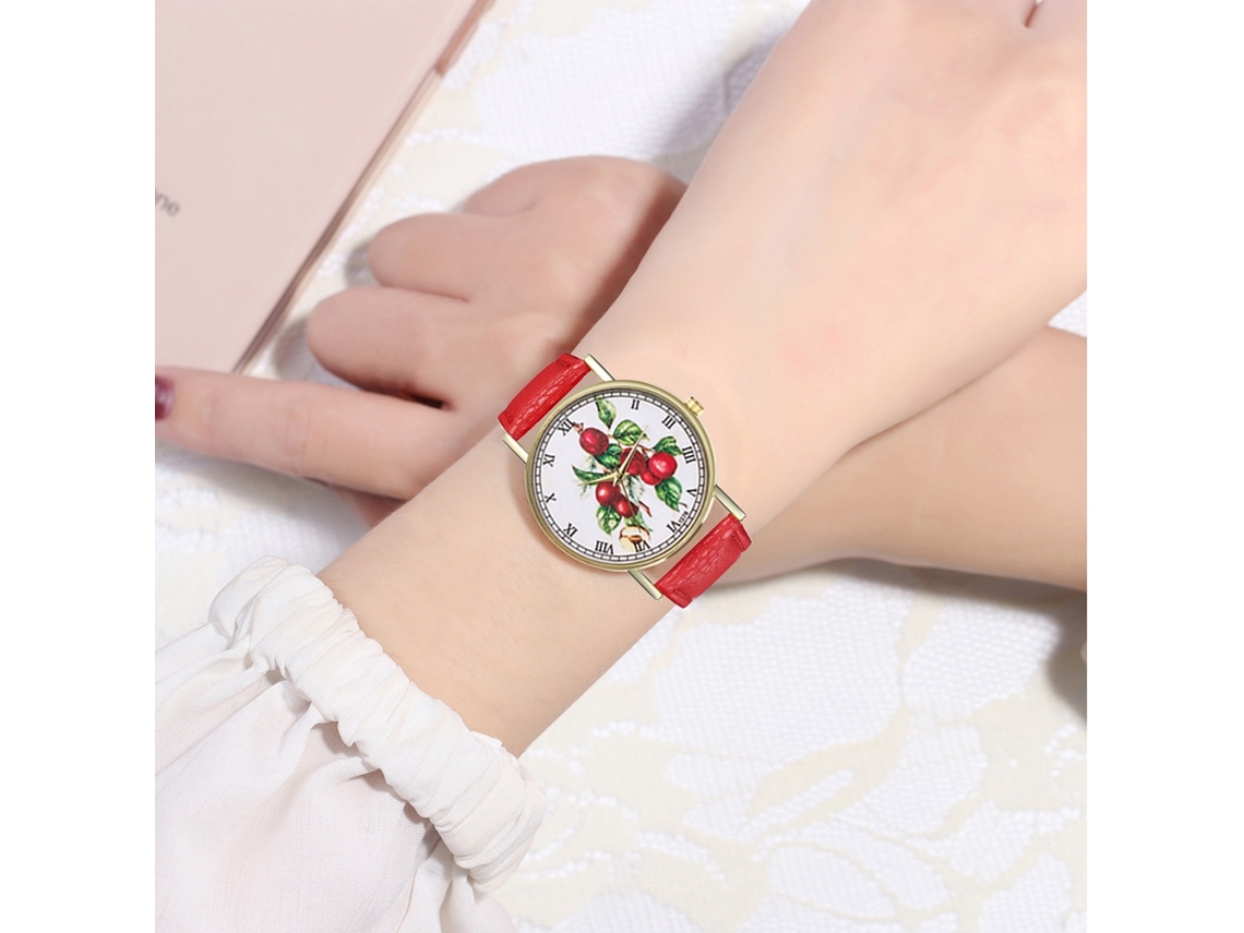Reloj Zhoulianfa Plum Print Unisex Dial Redondo Analógico De Cuarzo