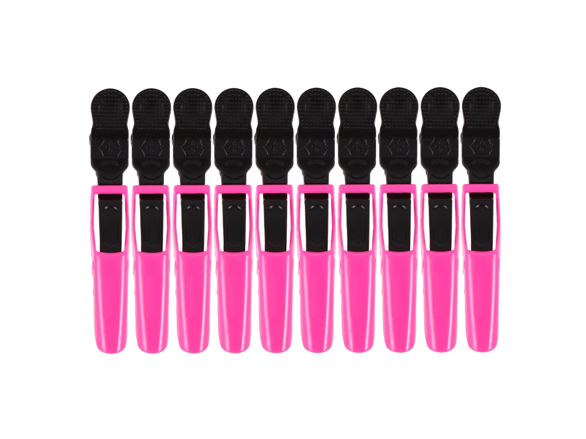 2026 10pcs Pinzas de Corte de Pelo para Peluquería Diy Con Dientes Clip de Pelo Grip Color Rojo Rosa
