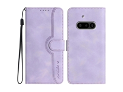 Capa Para Celular Nothing Phone 3a Em Couro Sintético Com Estampa De Coração E Toque Aveludado.