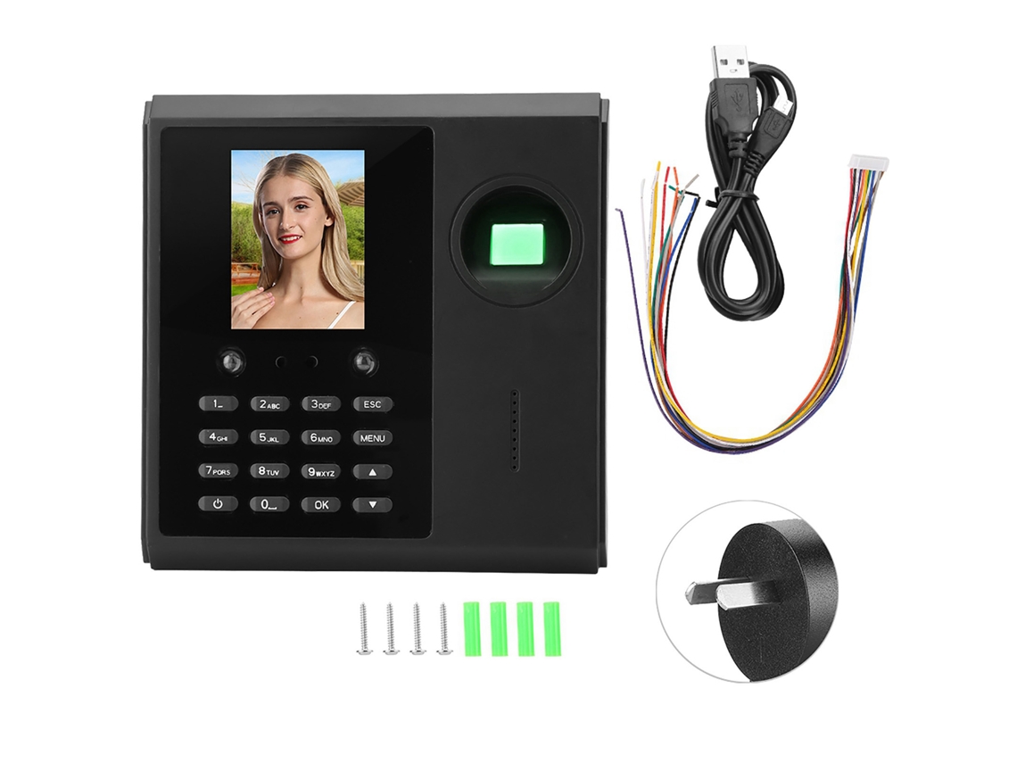 Máquina Todo-em-um De Controlo De Acesso E Registo De Presenças Por Rosto E Impressão Digital (ecrã A Cores De 2.5 Polegadas, Com Interface De Rede)