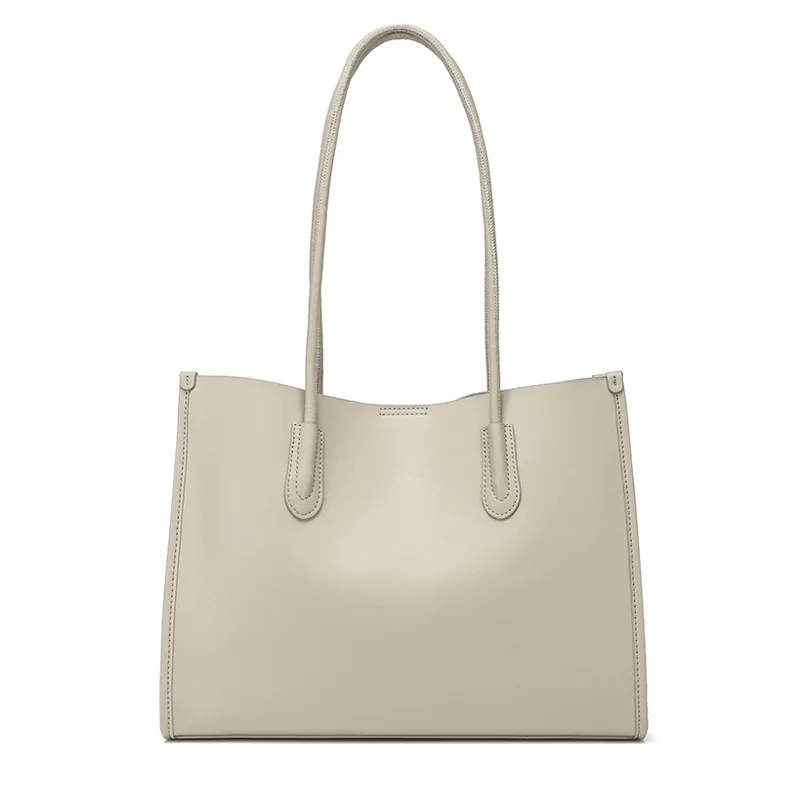 (1020-bege) Bolsa Feminina De Luxo De Grife, Grande Capacidade, Com Compartimentos Separados Em Couro, Bolsa De Ombro Feminina