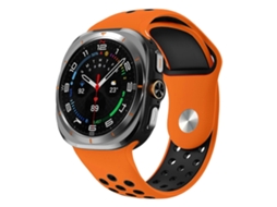 Pulseira De Silicone Com Fecho Reverso E Dois Furos Redondos Em Cores Diferentes Para Samsung Galaxy Watch Ultra 47mm / Ultra 2025