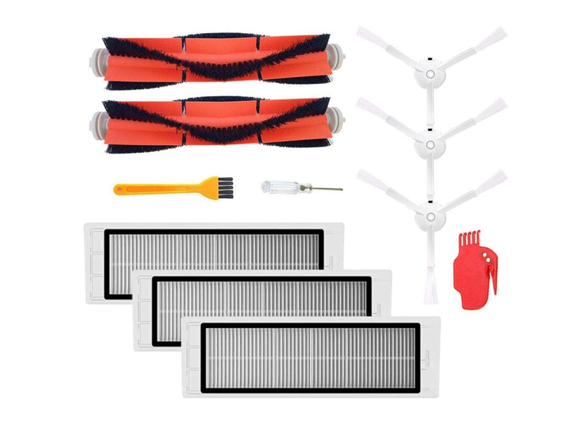 2 peças escova principal3 peças filtro hepa3 peças escova lateral aspirador de pó de limpeza de alta eficiência adequado para xiaomi mi robot pa