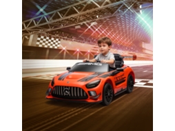 Carro Elétrico para Crianças Mercedes amg Gt3 Evo12v com Controlo Remoto 2,4g e Motor Duplo 115x66x44 Cm Laranja