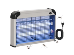 Lâmpada Elétrica Mata-mosquitos Para Uso Interno E Externo, Lâmpada Uv Mata-mosquitos De 20w Para 60m², Preta E Prateada.