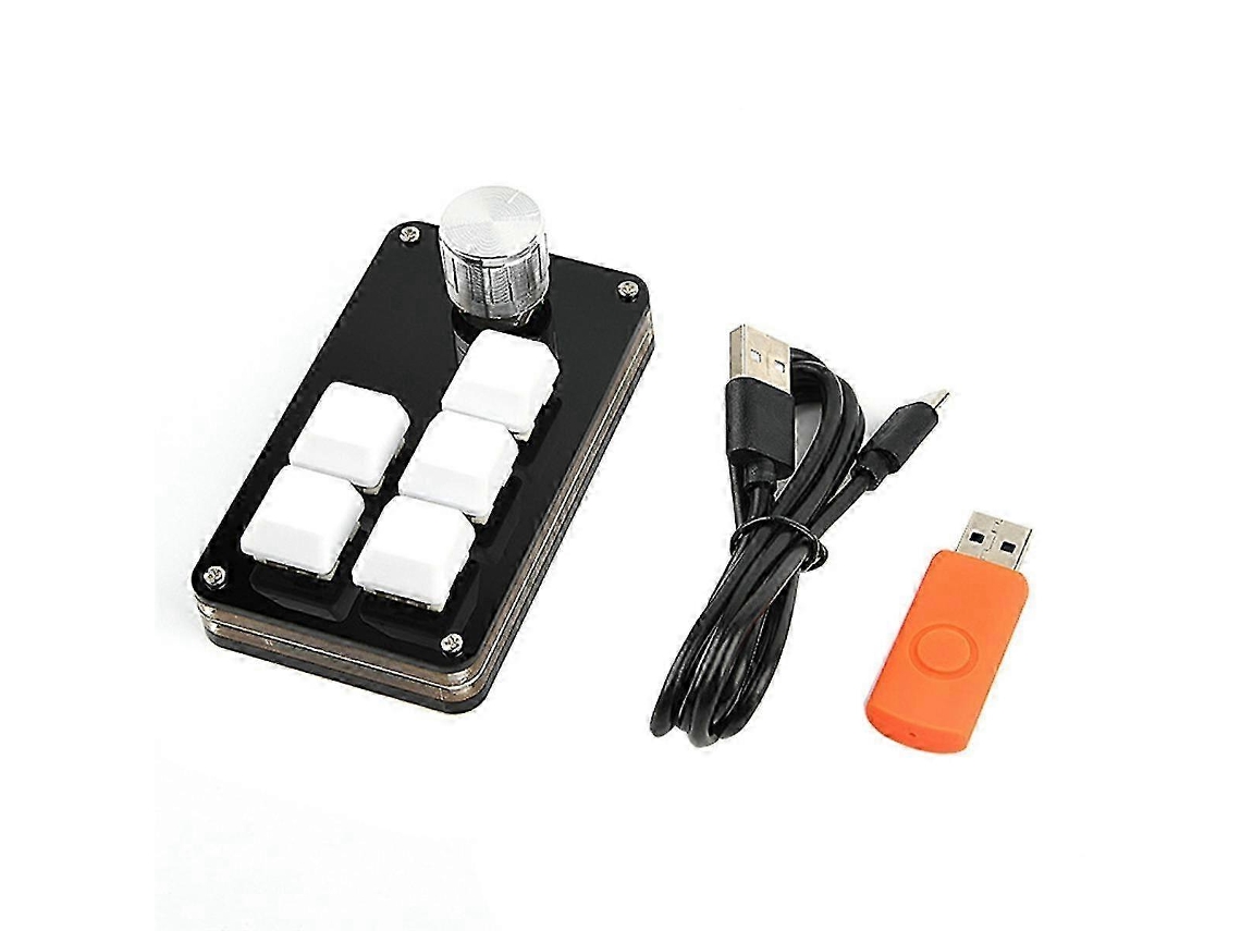 Mini Teclado Mecânico Para Jogos Com 5 Teclas E 1 Botão, Programável, Hot Swap, Personalizável, Com Macros, Branco Ly Ebike