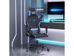 VIDAXL Cadeira Gaming De Massagens Tecido Preto E Azul