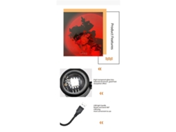 Lâmpada de Por do Sol com Projeção Led Giratória 360 Graus Luz de Fundo Usb para Quarto