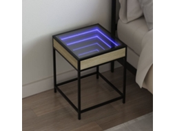 Vidaxl Mesa De Cabeceira C/ Led Infinity 40x40x51 Cm Carvalho Sonoma