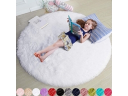 Tapete Ehstmind Redondo Quarto Circular Fofo Peludo Multicor (100x50x50cm)