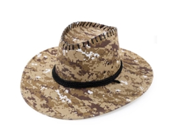 Chapéu de cowboy camuflado em bloco adulto