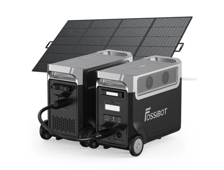 Estação de Energia Portátil FOSSIBOT F3600 Pro 3840Wh 3600W LiFePO4 + 1 Painel Solar de 420W, com 1 Bateria extra de Expansão FB3840