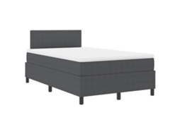 Cama Box com Cabeceira Cinza Escuro e Branco MAISON EXCLUSIVE 120x200 cm