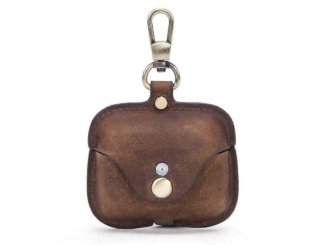 Cf1108 Capa Protetora De Couro Texturizada Crazy Horse Para Airpods Pro Com Gancho