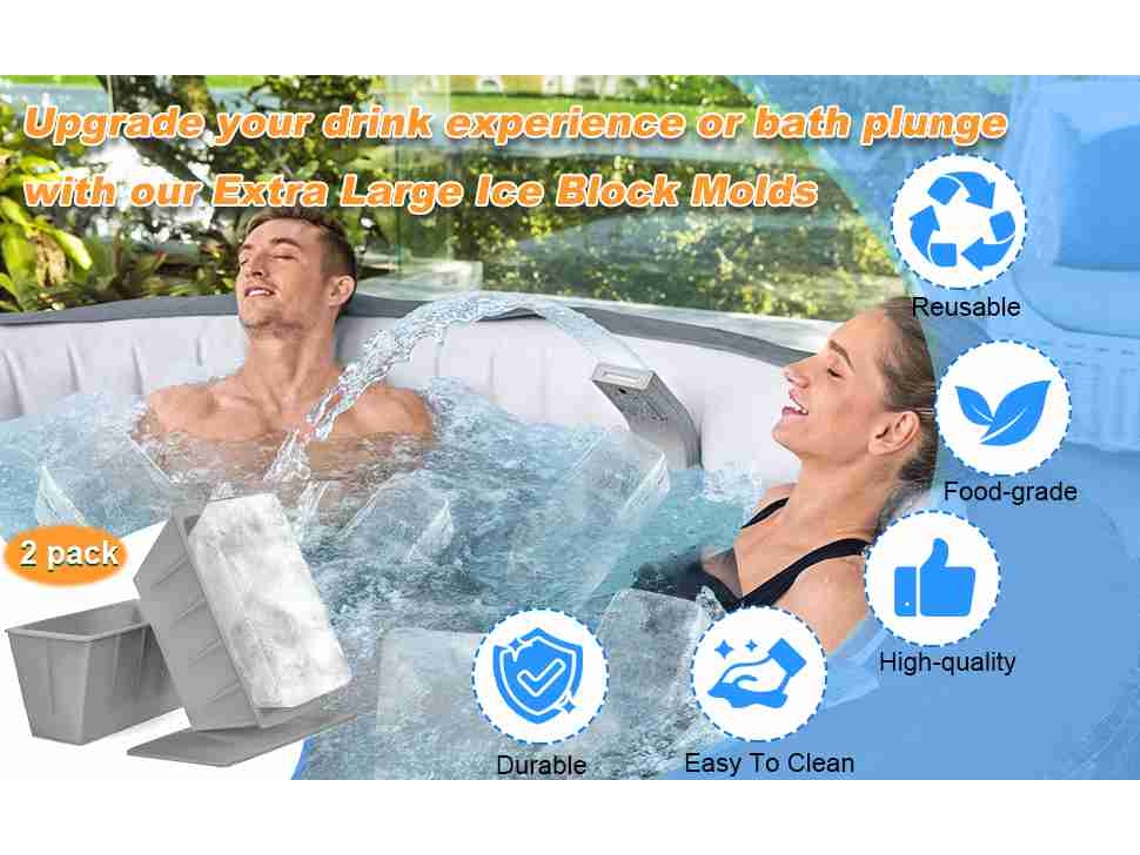 Moldes de Gelo Grande LAXISCREED 8 Lb Reutilizáveis 2 Unidades