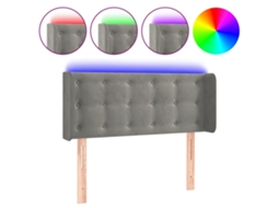 Led Headboard, Led Headboards Vidaxl Cinzeto Veludo (103 X 16 X 78/88 Cm)
