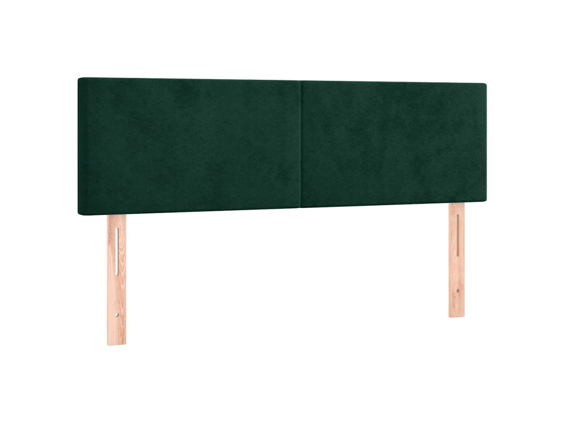 Cabeceira de Cama 2 Pcs em Veludo 72x5x78/88 cm Verde Escuro MAISON EXCLUSIVE