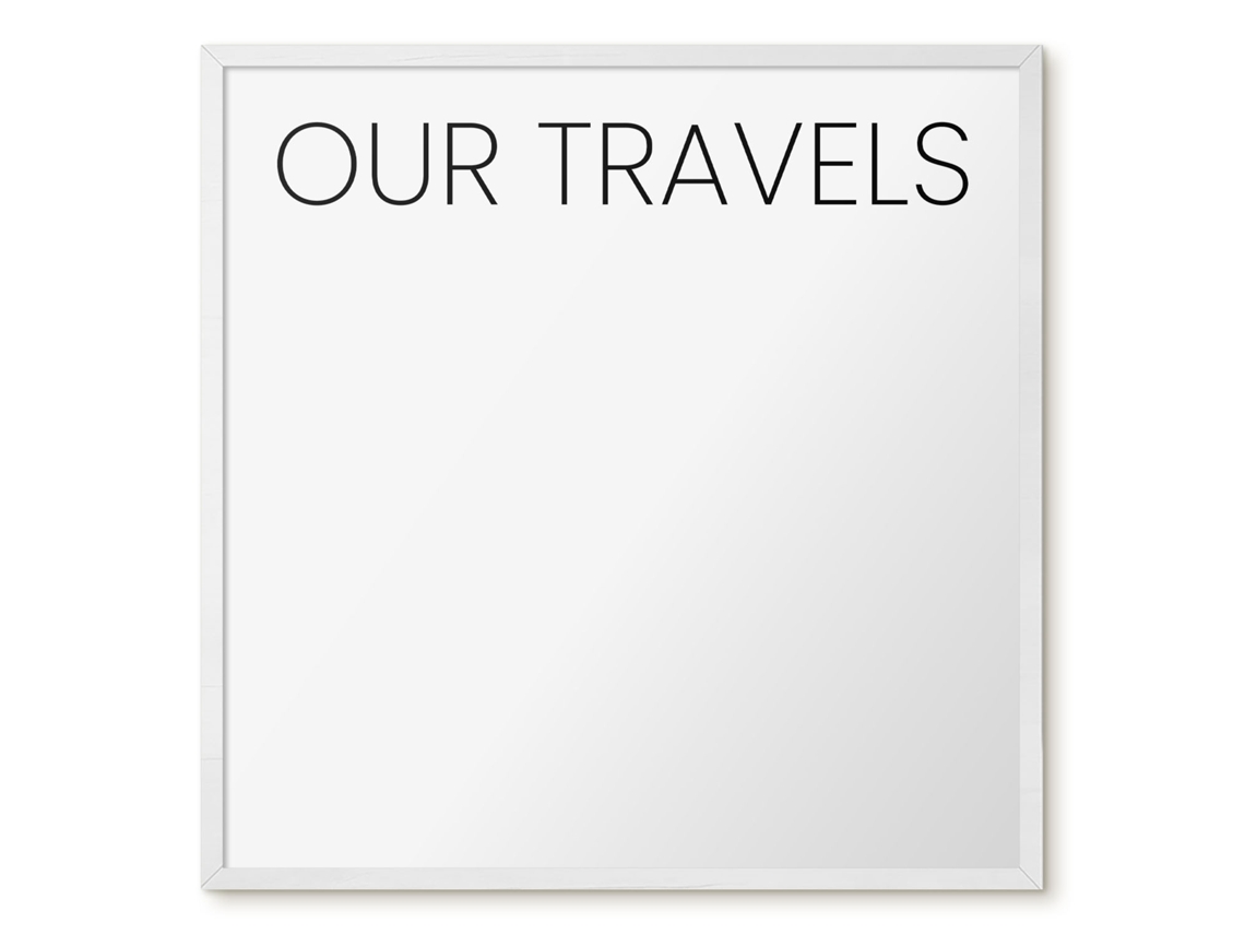 Quadro magnético de parede Nossas Viagens para o quarto Espelharte (50x50 cm)