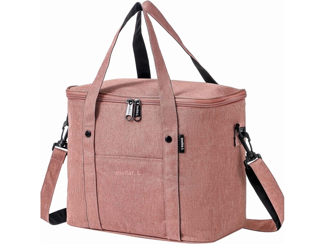 Bolsa Térmica Grande Unissex Reutilizável para Almoço com Alça de Ombro MDUG (rosa)