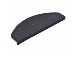 Tapetes De Escada 30 Peças 65x24x4 Cm Cinza Escuro E Azul Semicircular Grande