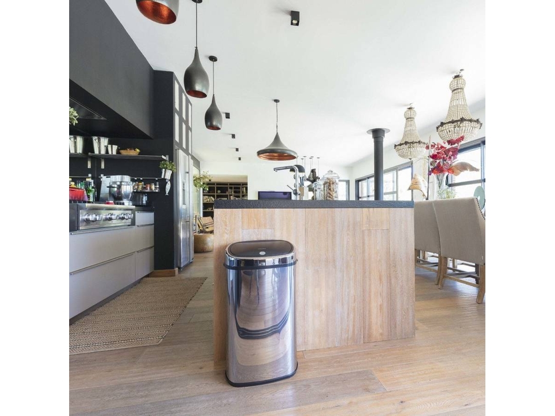 Caixote do Lixo KITCHEN MOVE (Outlet Caixa Aberta - Cinzento - Aço Inoxidável - 48 L)