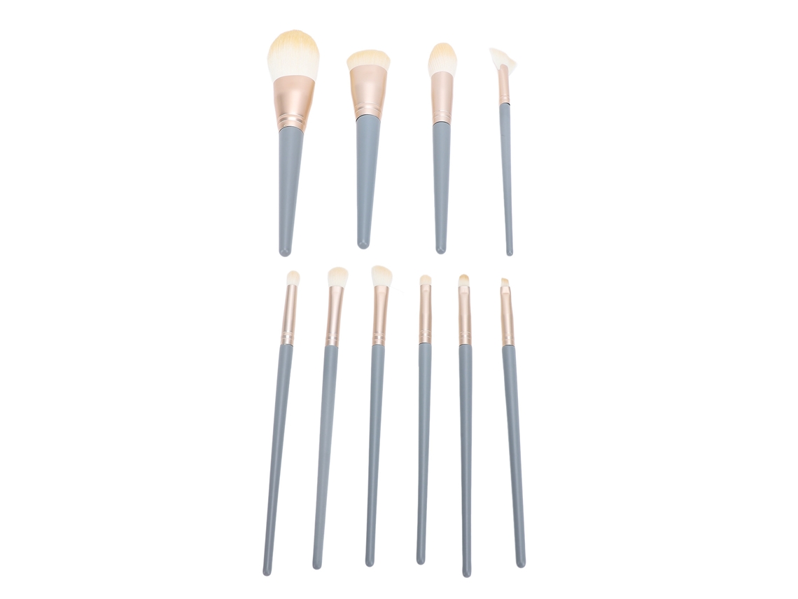 10pcs Set De Brochas De Maquillaje Profesionales En Azul