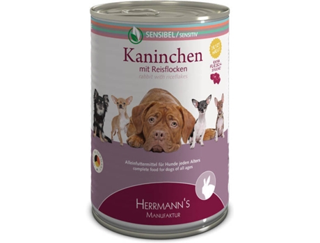 Ração para Cão HERRMANNS (400 g - Húmida - Todas as Idades - Sabor: Coelho e Cereais)