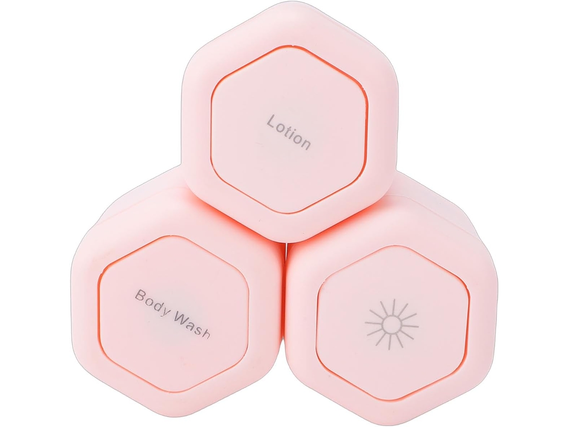 Conjunto de 3 Potes Magnéticos Hexagonais para Viagem com Tampas para Cosméticos, 40ml SFUSHOS
