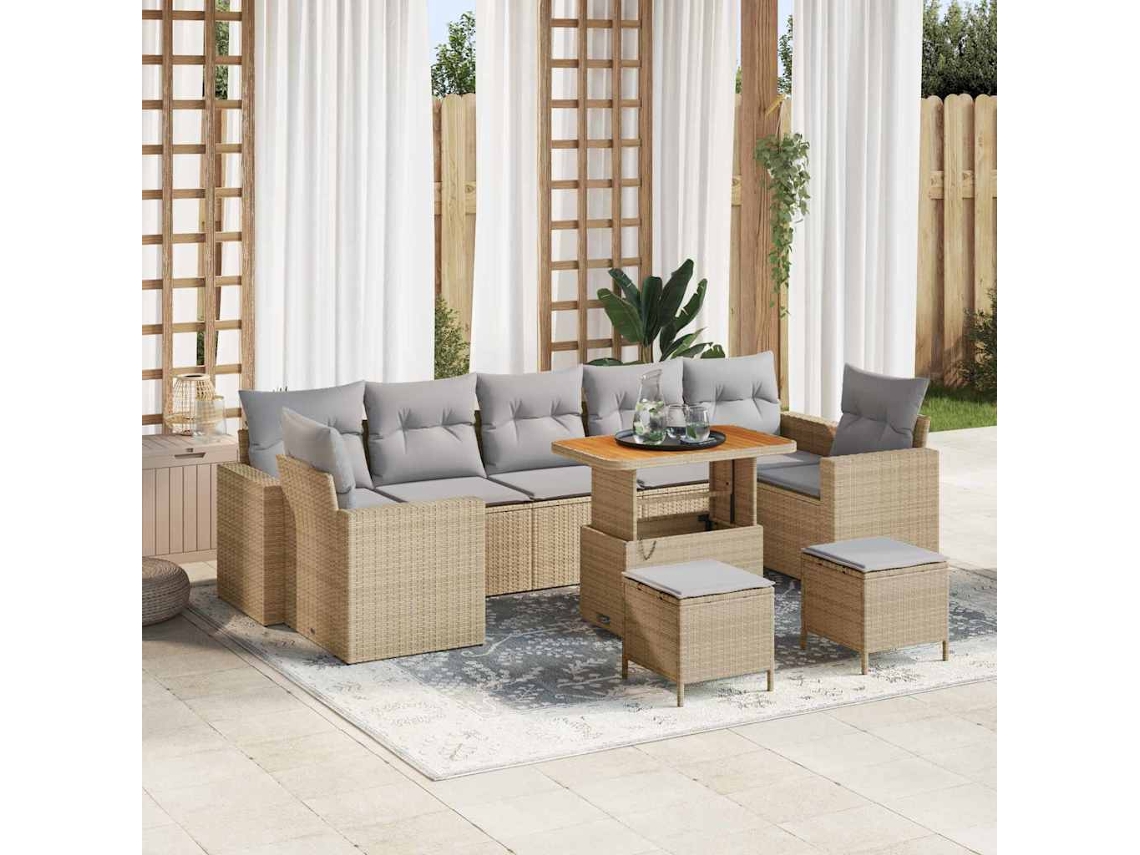 Vidaxl Conjunto De Sofá De Jardim 10 Unid. 9-número De Lugares