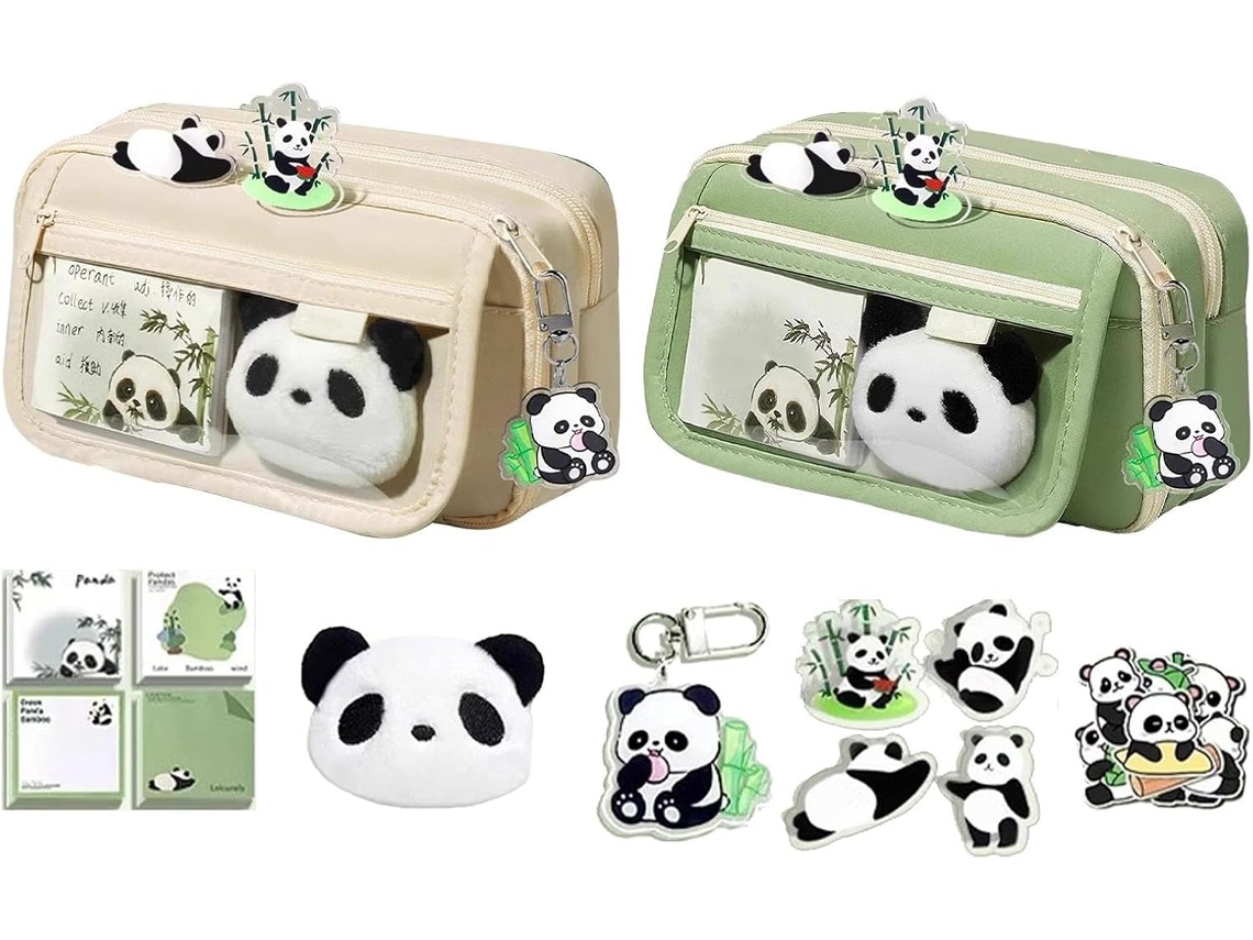 Lurelia Estojo Kawaii Panda, Porta-lápis De Grande Capacidade Para Papelaria