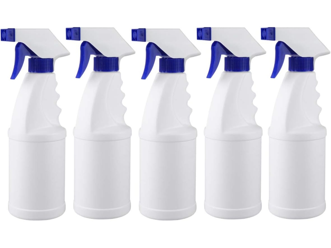 Conjunto De 5 Frascos De Plástico Vazios Para Spray, Ideais Para Limpeza De Cozinha E Jardim, Design Moderno