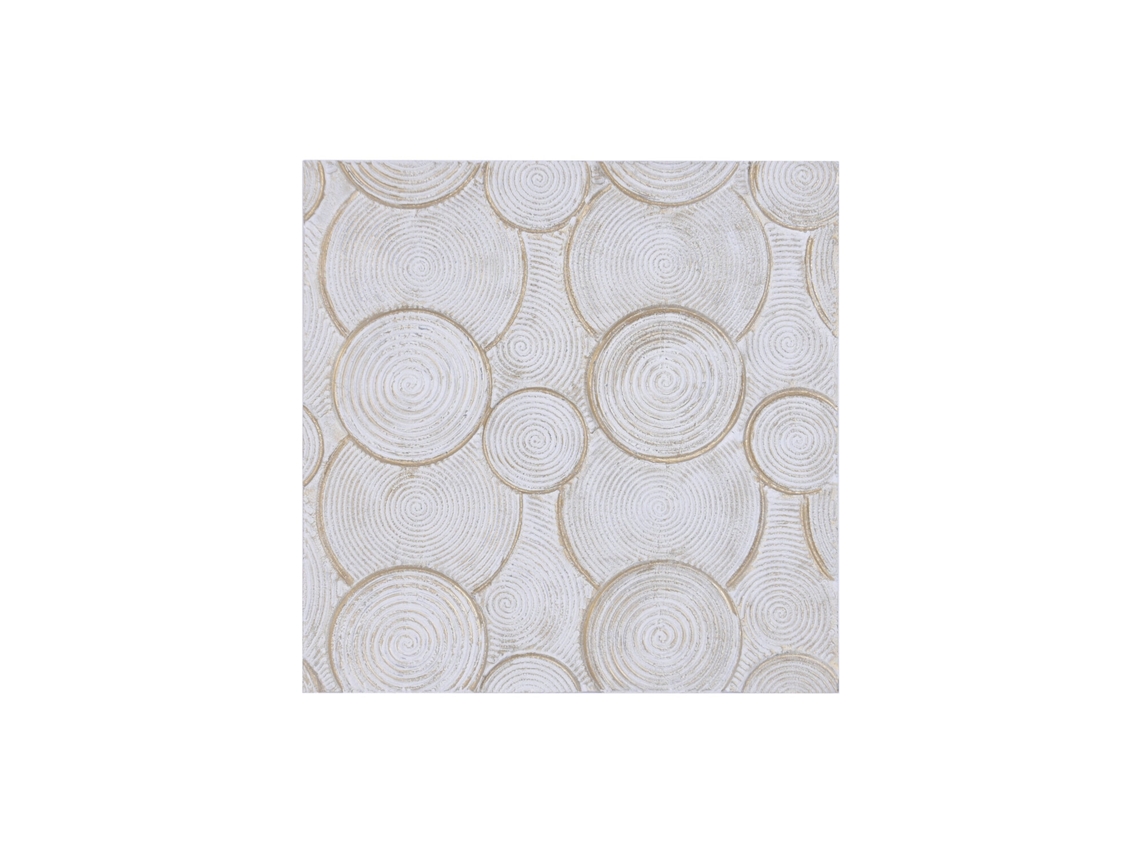 Decoração de Parede em Mdf Branco com Círculos, 90x3,4x90cm ALEXANDRA HOUSE LIVING