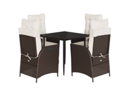 Garden Dining Set, Garden Dining Sets Vidaxl Marrom Rattan / Vime (80 Cm Table Length)