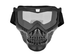 Óculos de Proteção para Capacete de Motociclista Skull com Máscara Facial Cinza