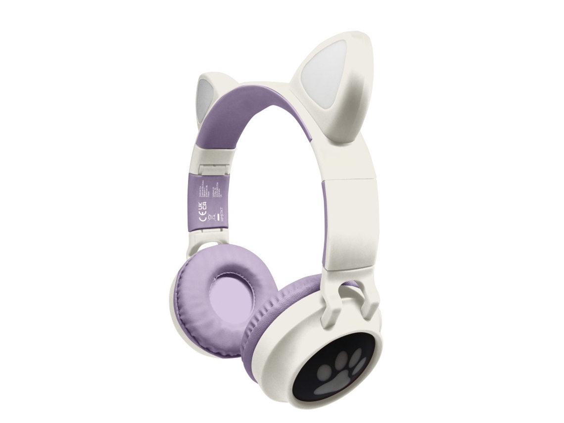 Auscultadores bluetooth com orelhas de gato