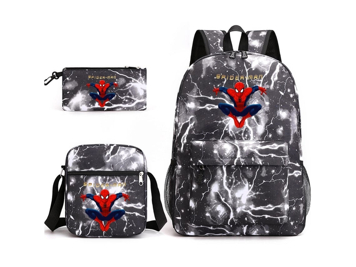 Conjunto de 3 Peças Mochila Escolar Homem aranha, Ideal para Crianças, Educativo, Durável, Perfeito para Crianças, Educativo, Divertido STELASPLEN