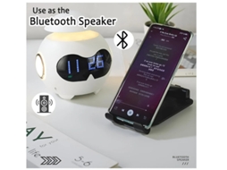 Despertador De Presentes 2024 Com Alarme Duplo Emoções Fofas Coluna Bluetooth Luz Noturna Led De Cabeceira Despertador Digital Para Quarto Bestvite