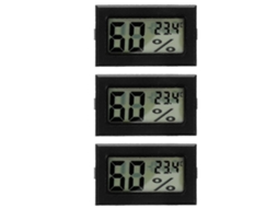 Conjunto De 3 Mini Termômetros E Higrômetros Com Display Digital Para Ambientes Internos