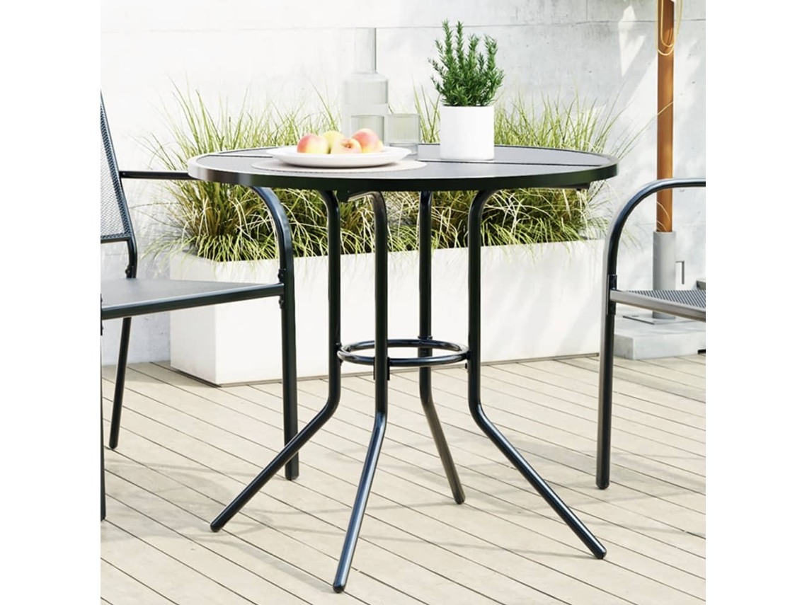 Vidaxl Mesa De Pátio Redonda Ø80x72,5 Cm Aço Revestido A Pó Antracite