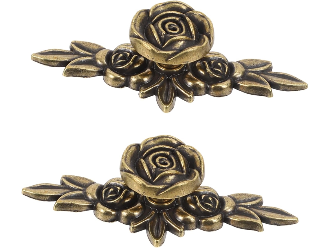 Puxadores Angooily Rose Em Liga De Zinco, 103mm, Para Gavetas E Portas De Armários Cozinha, Conjunto Com 2 Peças