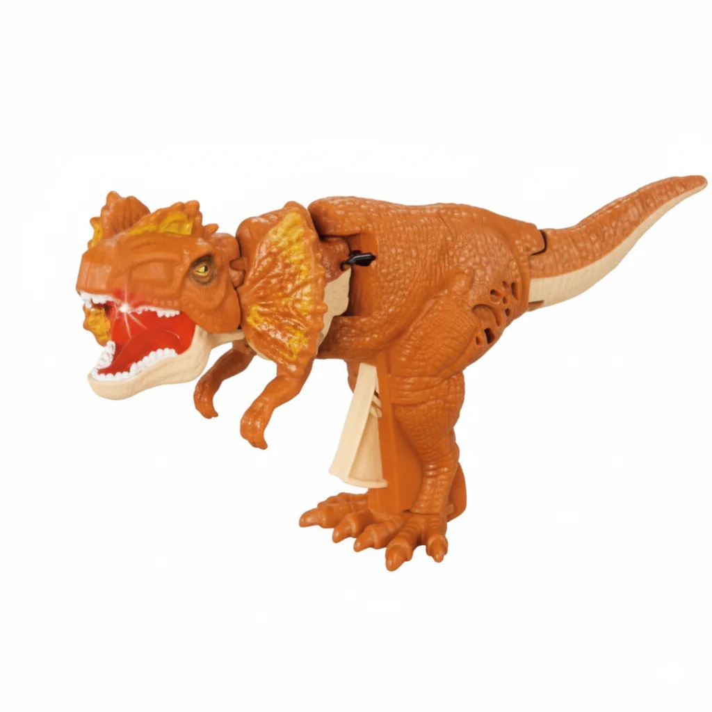 Figura De Ação De Dinossauro (laranja), Modelo Tyrannosaurus Rex, Com Efeitos Sonoros E Articulações.