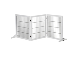 Barreira Protetora Independente 3 Painéis Madeira Branco 185x71cm Para Escadas, Vãos De Porta, Cozinha E Corredores